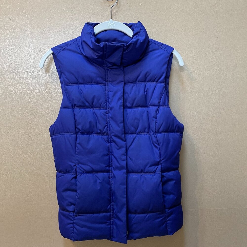 Gap Weekend Puffer Vest Zip and Snap Closure Side Pockets Bright Cobalt Size XS